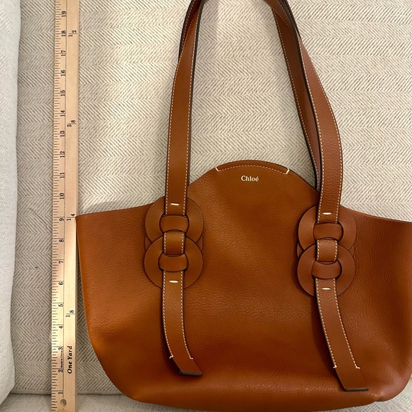 Rare! Chloe Darryl Rich Brown Leather Tote - Picture 11 of 16
